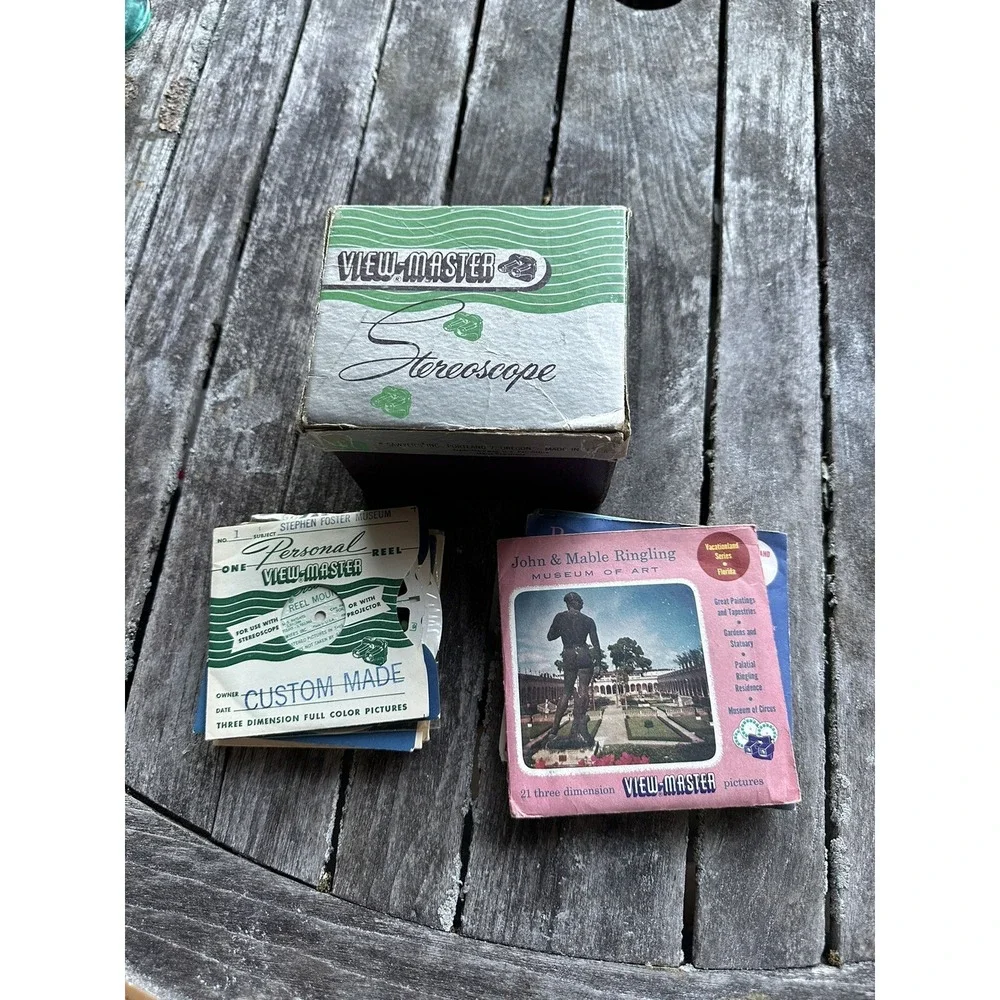 Vintage Sawyers View-Master Viewer 1950s Stereoscope In Box With 19 Reel Sets